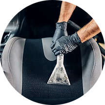 Car seat being shampooed 