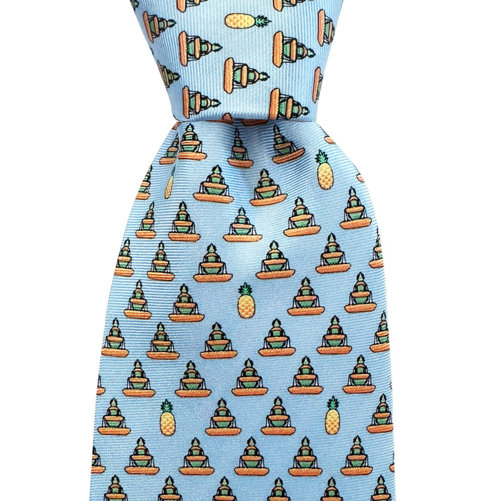 Gulf Blue Pineapple Fountain Tie