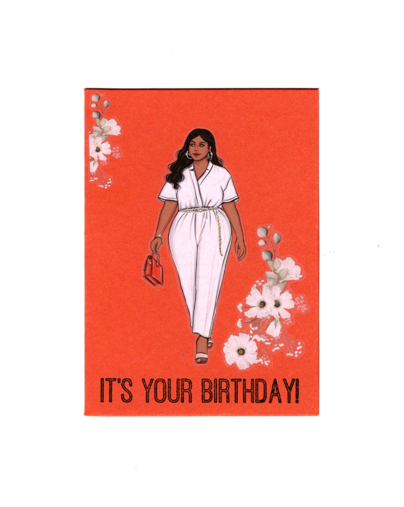 Brown girl wearing a white outfit