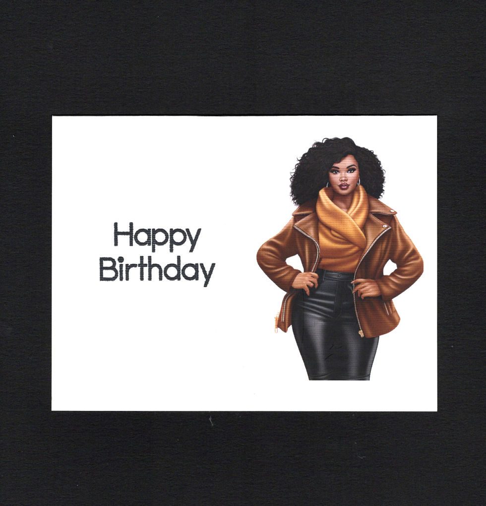 Brown girl wearing a cognac jacket, yellow shirt and black leather pants