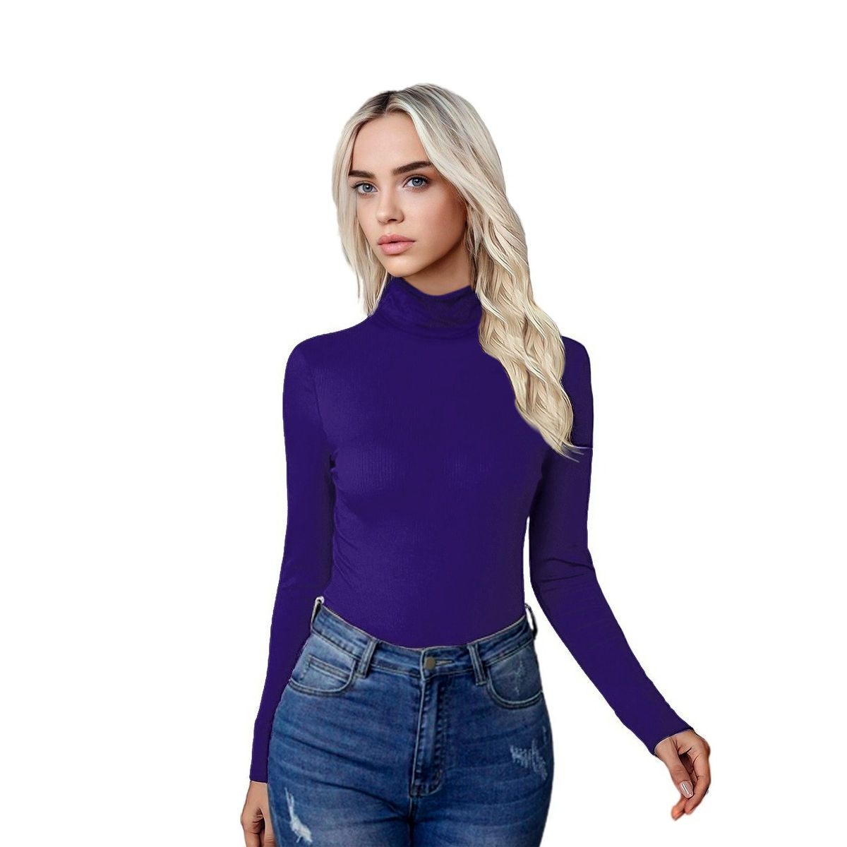 Blusa Manga Larga Cuello Alto No térmica JAC Uva Jera
