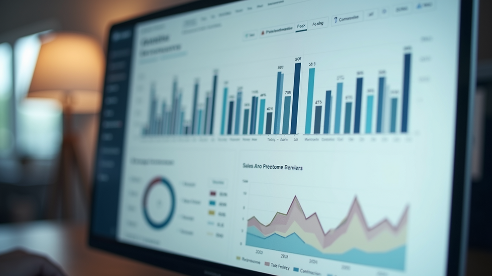 Close-up view of a CRM dashboard showing sales performance metrics