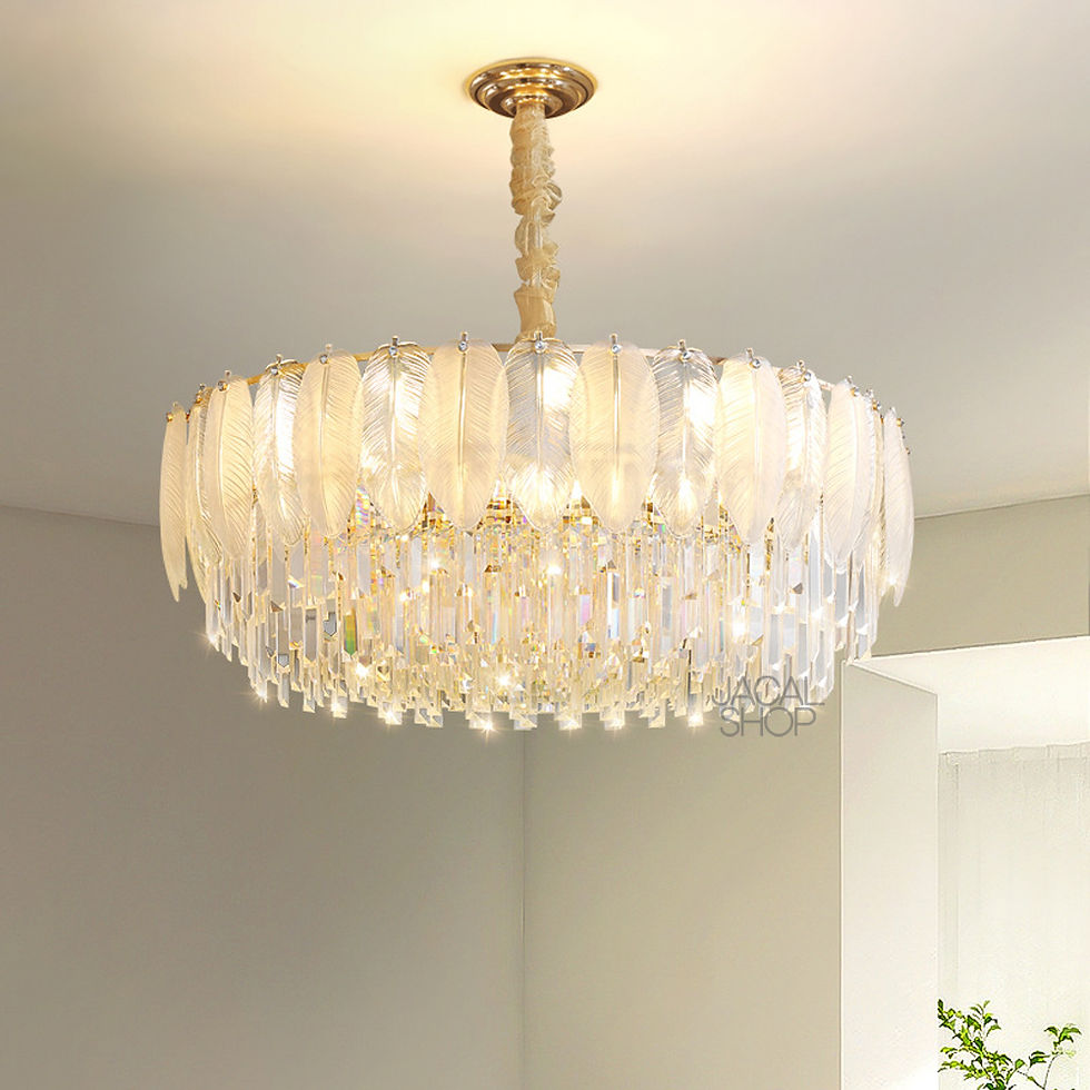 Thumbnail: Luxurious Crystal Feather Chandelier [L-227]