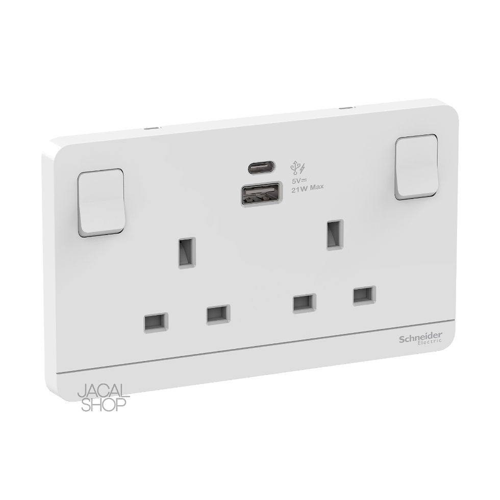 Thumbnail: Plug Socket | 1 USB-C + 1 USB-A | 2 Socket [PS-SE(AO)-02]