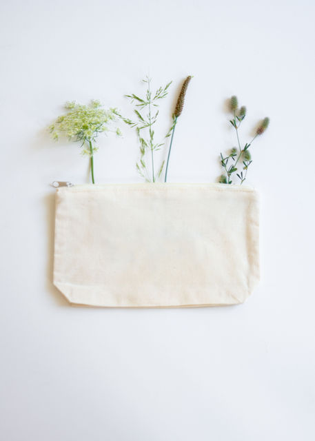 Cotton Zip bag with base gusset