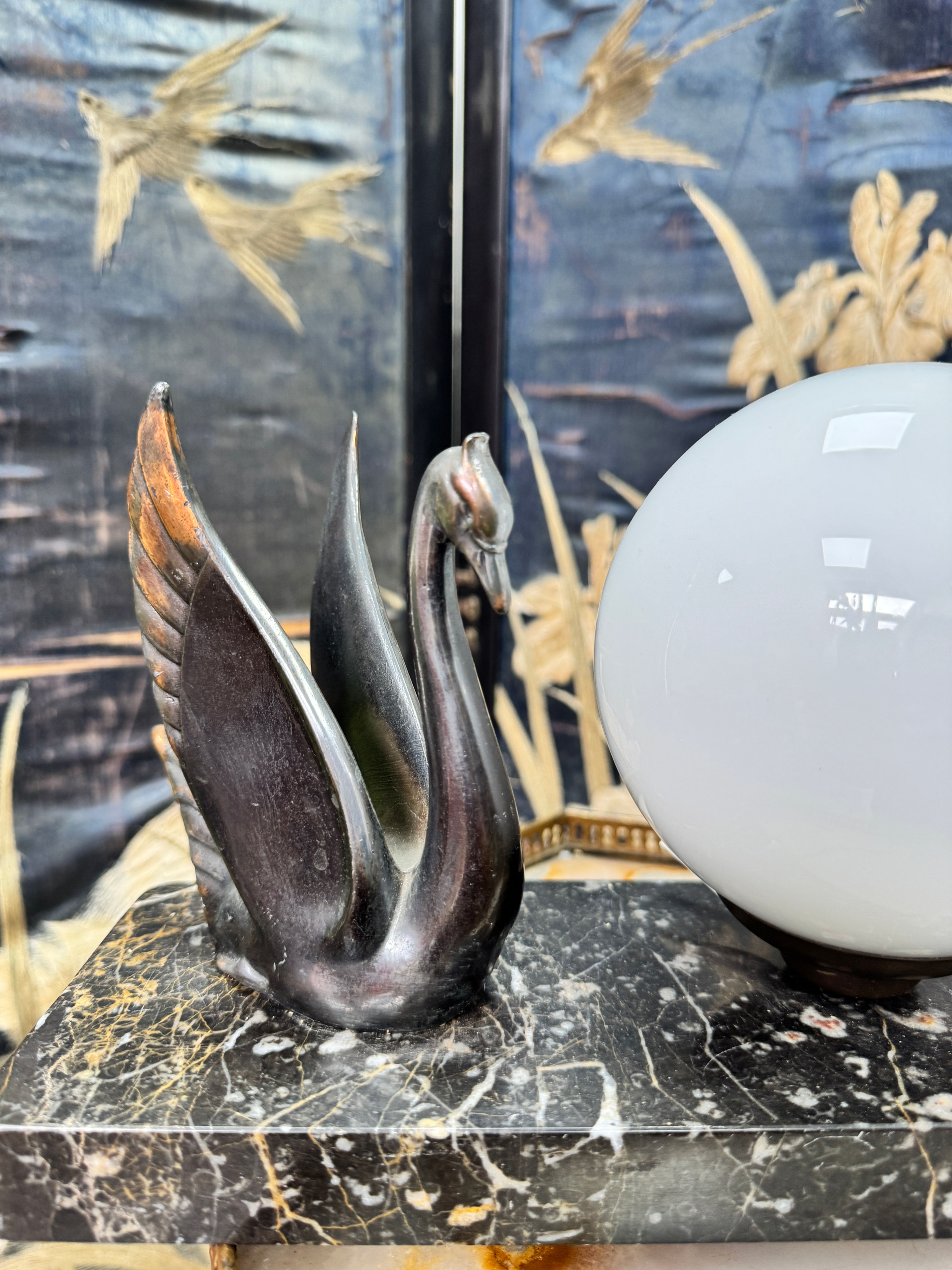 Art Deco Swan Lamp