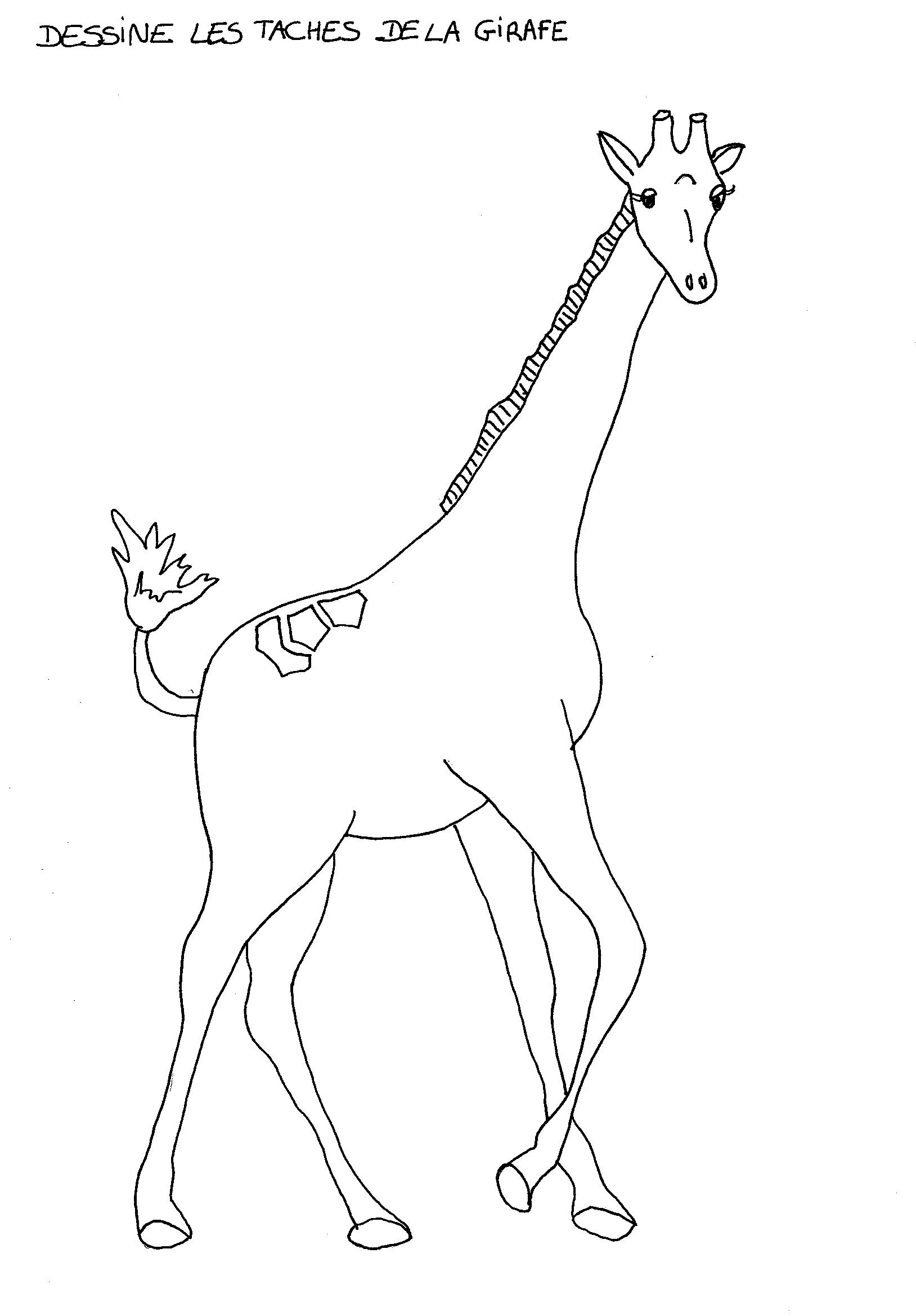 Dessin Girafe Sans Tache / Coloriage girafe à imprimer gratuitement