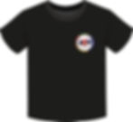 Camisa preta e logotipo da escola