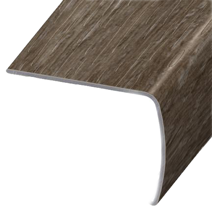 Square waterfall nosing in a dark brown grey colour