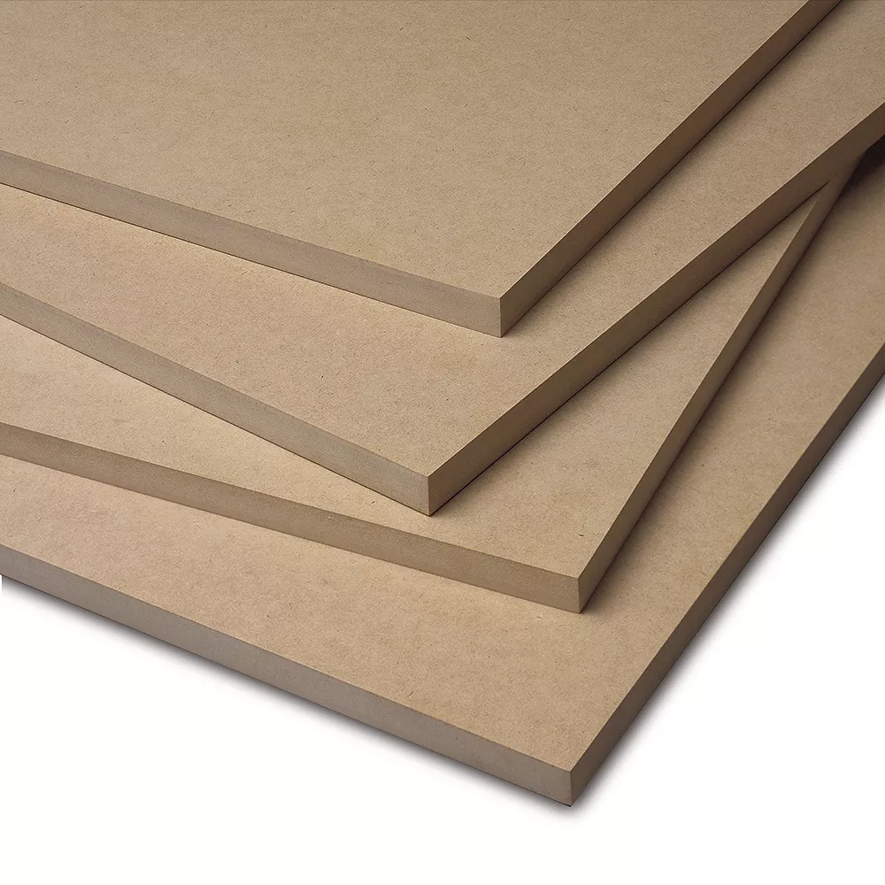 MDF boards stacked on top of each other