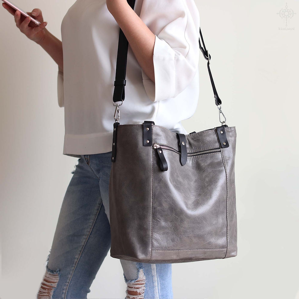 Thumbnail: Niten All catch leather tote bag