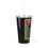Thumbnail: "Chyna the Composed"- Plastic Tumbler with Straw (Black)