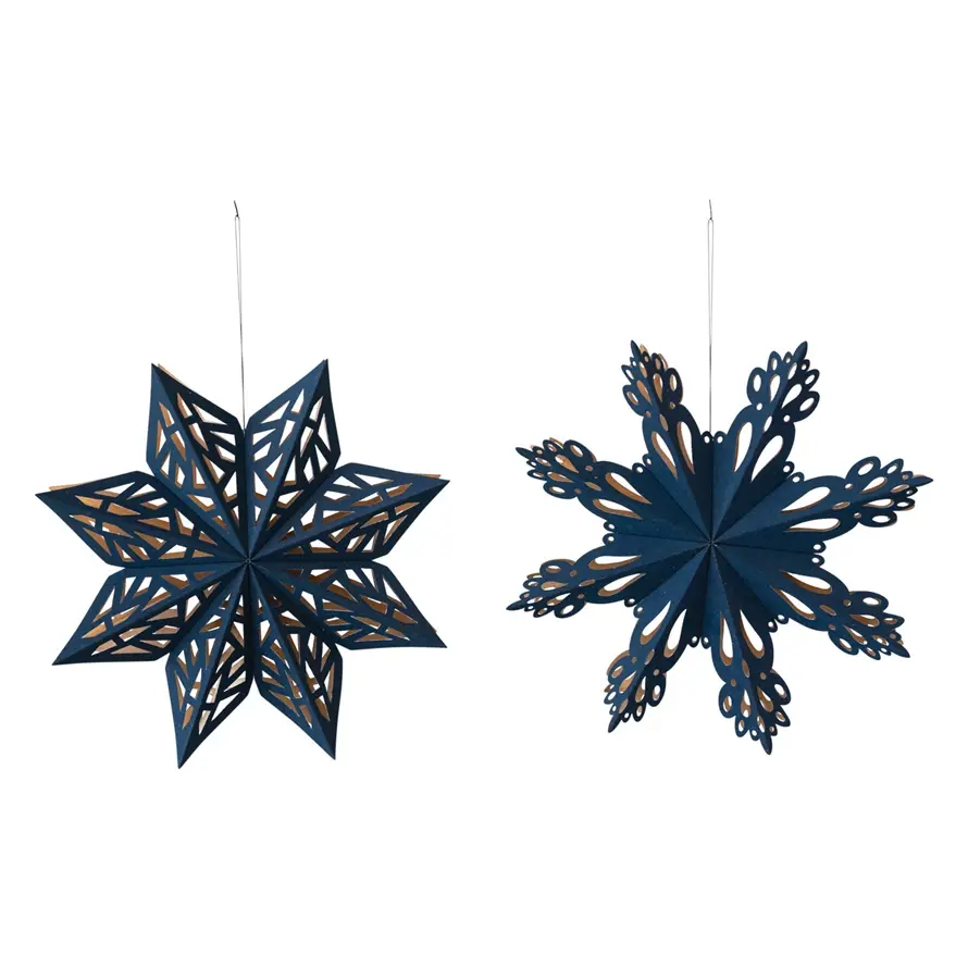 Flocked Recycled Paper Snowflake Ornament