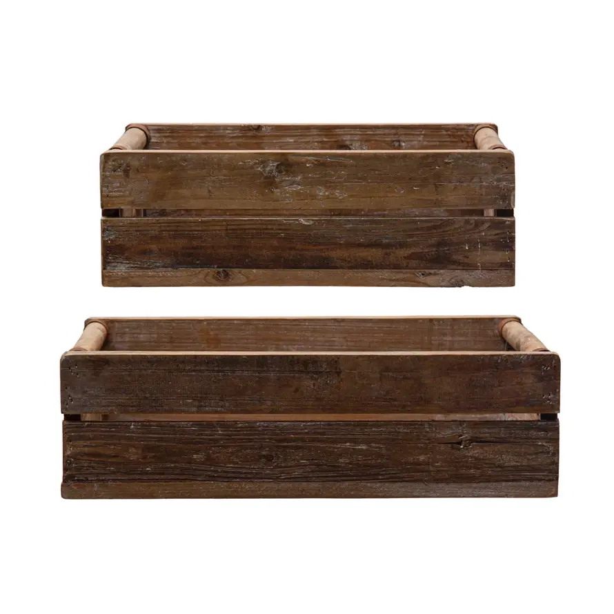 Reclaimed Wood Crates-Natural