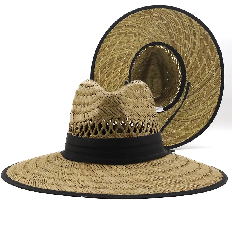 Thumbnail: Women Men Straw Sun Hat Wide Brim