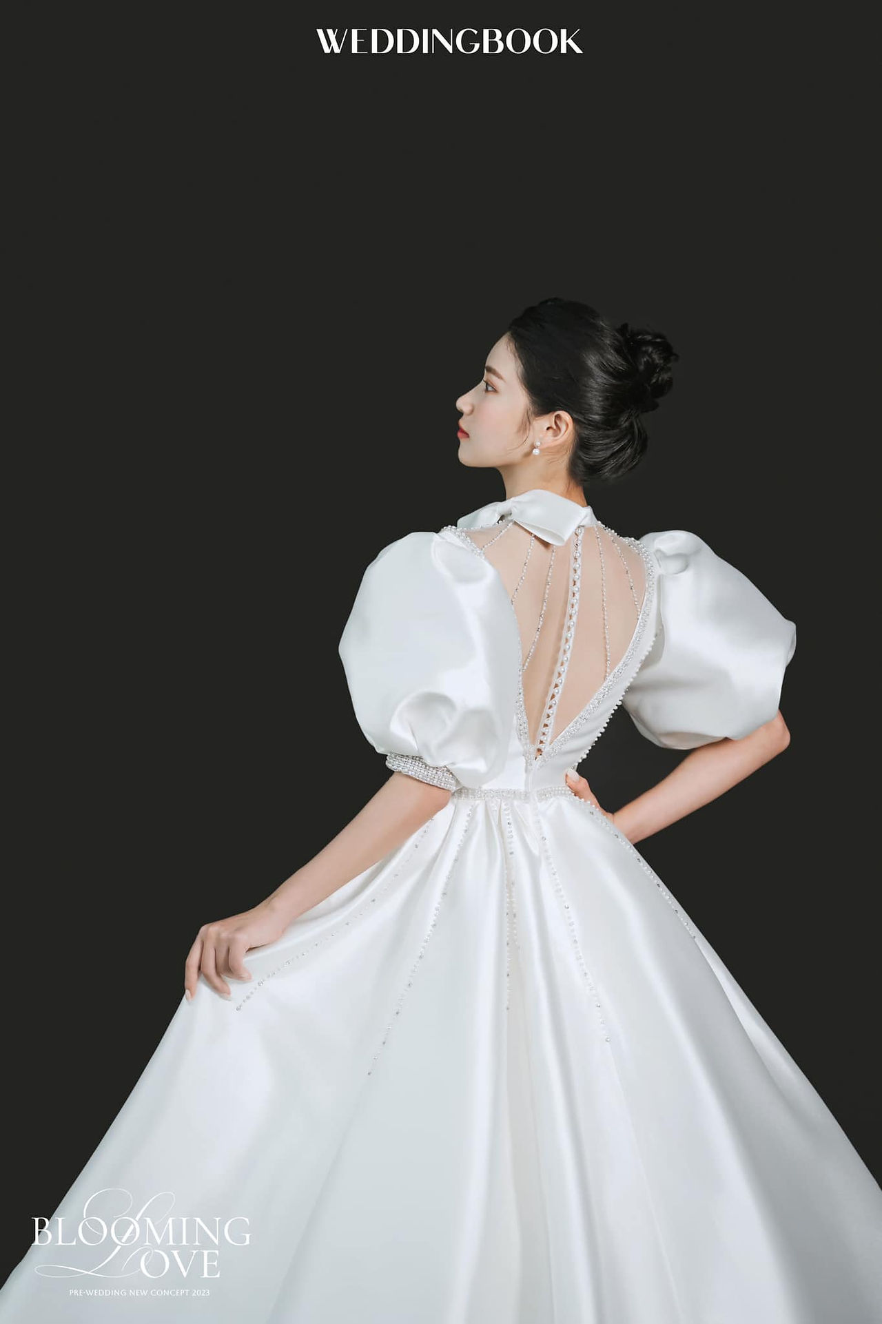 Chụp ảnh cô dâu đơn trong Studio với background đen