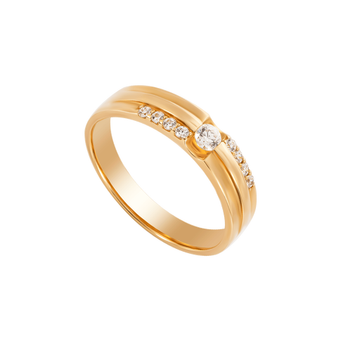 Mẫu nhẫn cưới vàng PNJ 18K đính đá ECZ