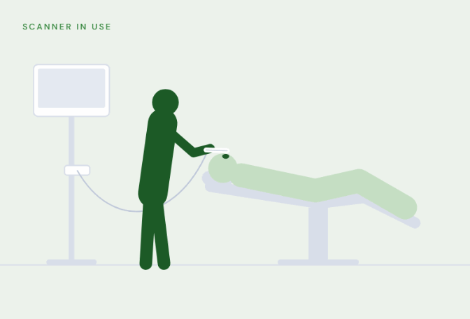 Dentist using an intraoral scanner on a patient