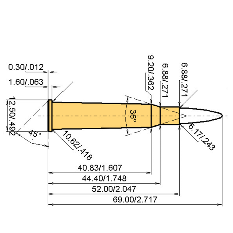 6 x 52 R Bretschneider + .243 | 55gr | Nosler Ballistic Tip