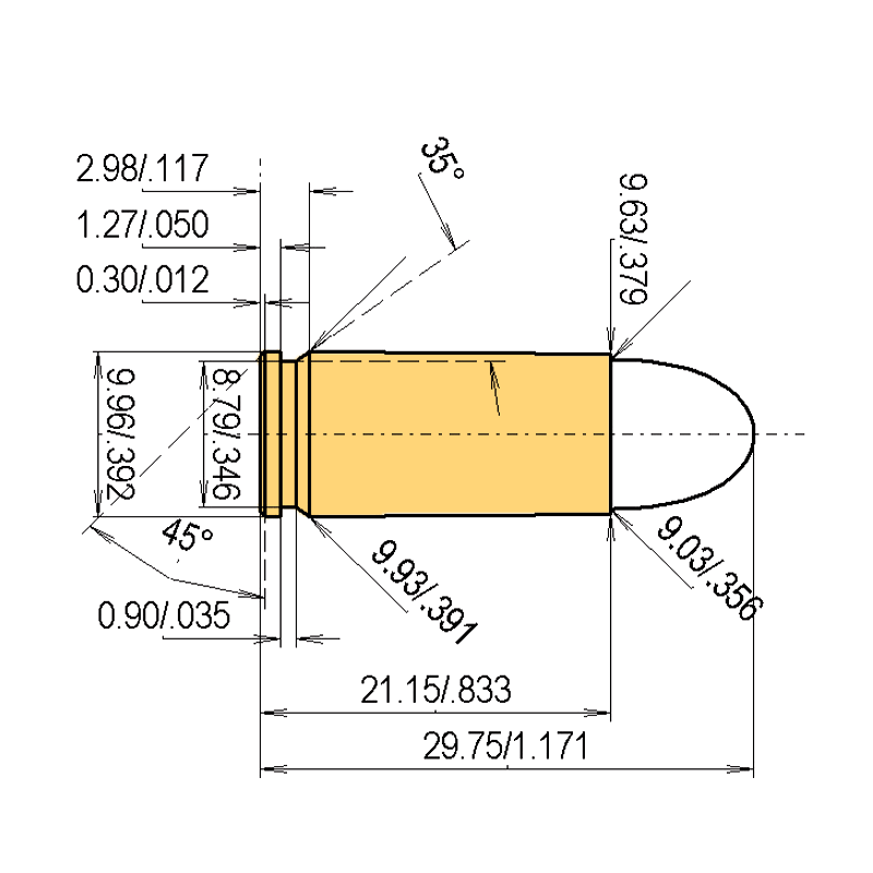 9 x 21 + .355 | 124gr | Hornady FMJ FP