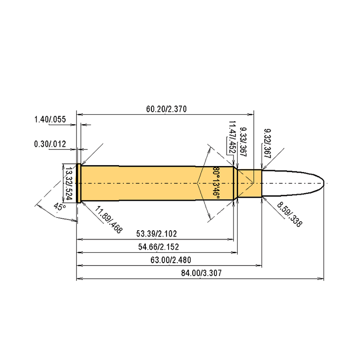 Caliber 8.5 x 63 R Specifications