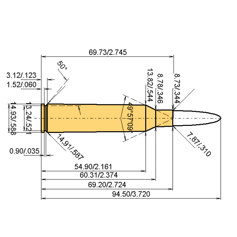 .300 Lapua Mag. + .308 | 125gr | Barnes TSX