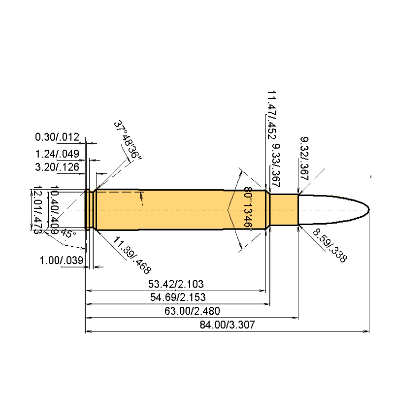 8.5 x 63 + .338 | 230gr | Norma FMJ