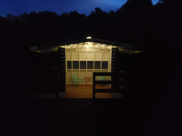 Outdoor playset at night