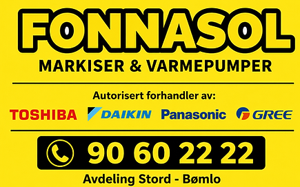 autorisert forhandler toshiba Daikin panasonic fonnasol stord.png