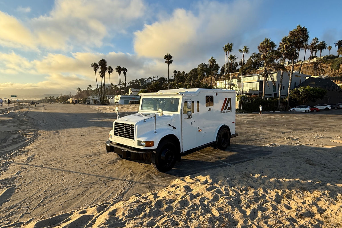 Atlas white armored truck picture car available for Netflix and streaming productions in LA