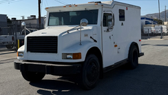 Dark Gray Dark Armored Truck armored picture car, available for music videos across Hollywood
