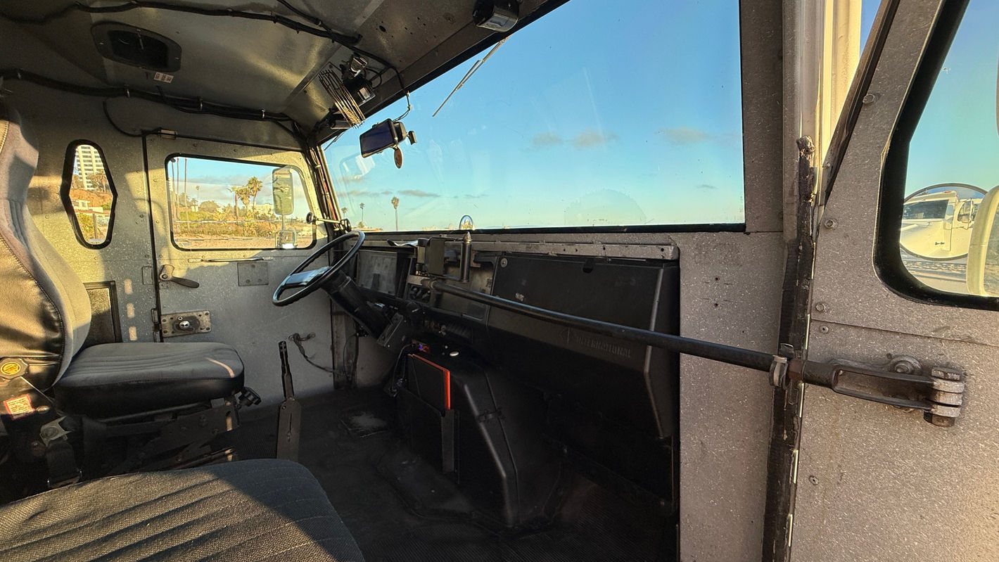 White armored bank truck cinema vehicle for hire for independent productions in Los Angeles