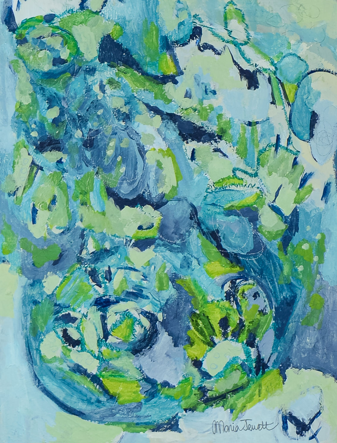 Mother Earth abstract botanical painting by Maria Jewett