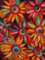 Fall Flowers II abstract painting of vibrant colorful flowers