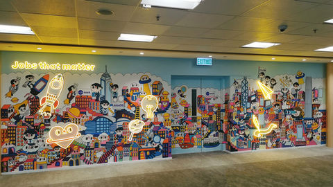 Mural Painting at JobsDB office at Taikoo Place