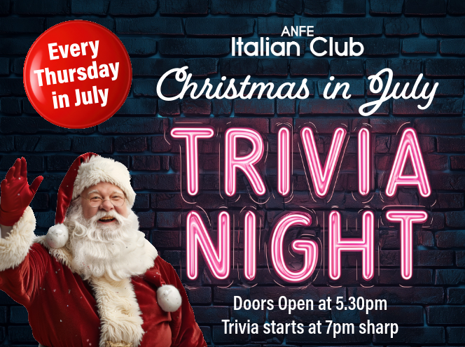Celebrate Christmas in July Trivia at ANFE Italian Club!