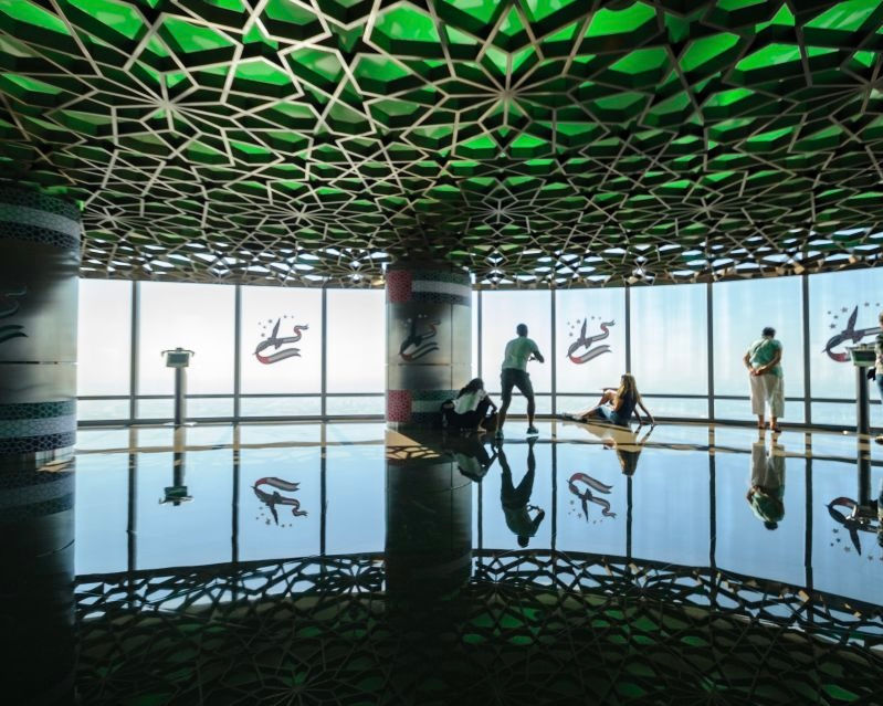  Stylish ceiling design at Dubai’s luxury observation deck Burj Khalifa SKY.