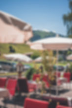 Schirme auf der Terrasse