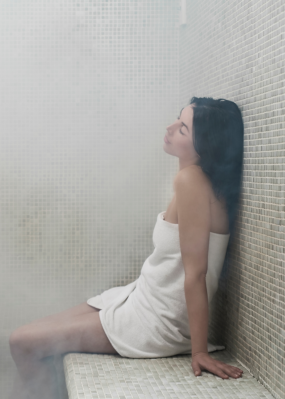 Breathwork in the steam room at Bodhi Canmore
