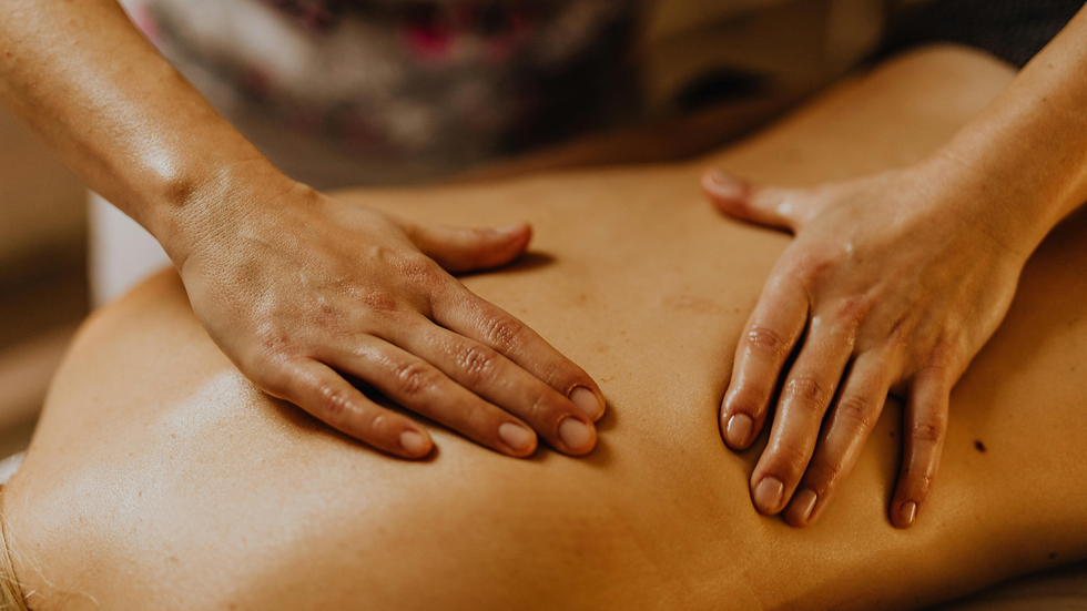 Lymphatic drainage massage on back