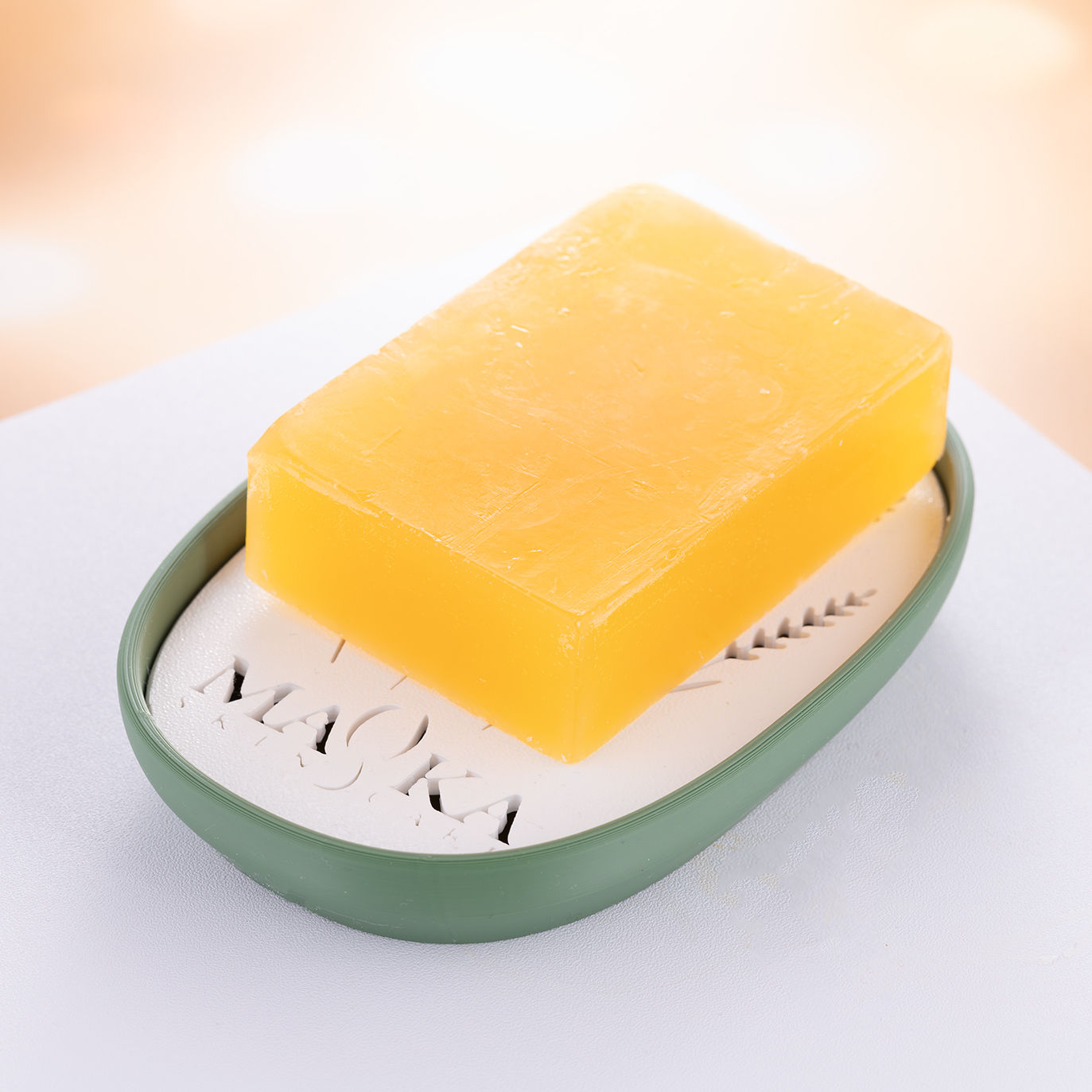 Eco Soap Dish with Tangerine Soap from Mayka Skincare