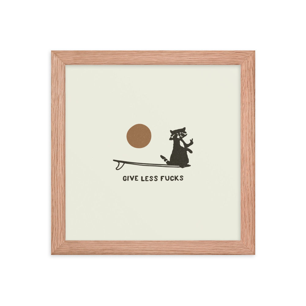 Surf Raccoon Framed Print