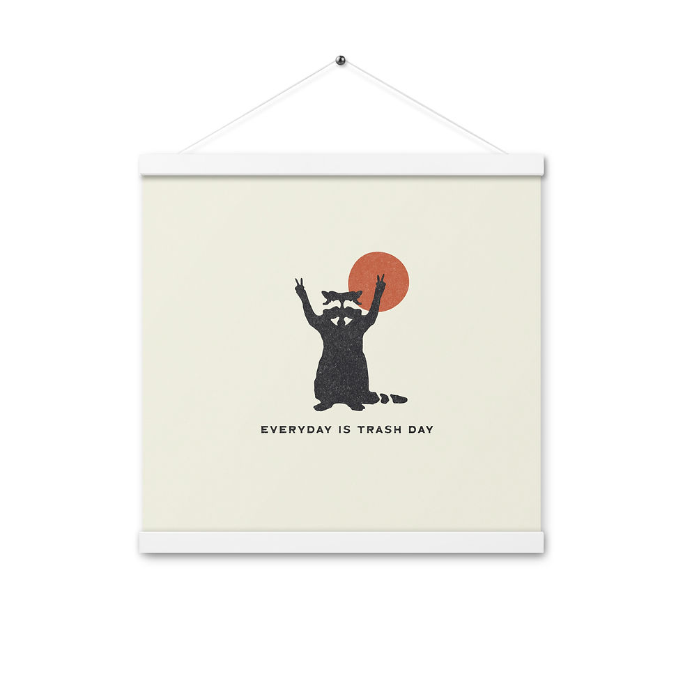 Thumbnail: Raccoon, Everyday Is Trash Day Hanging Print