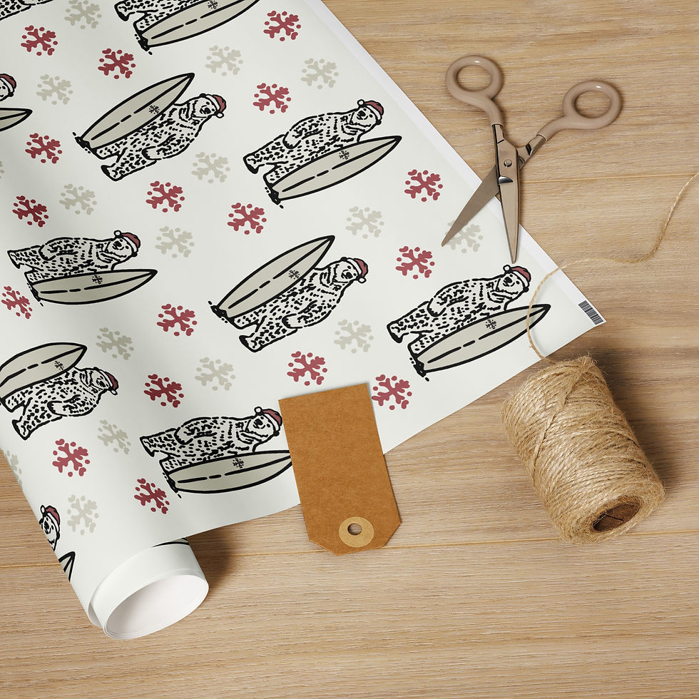 Thumbnail: Surf Polar Bear - Wrapping paper roll
