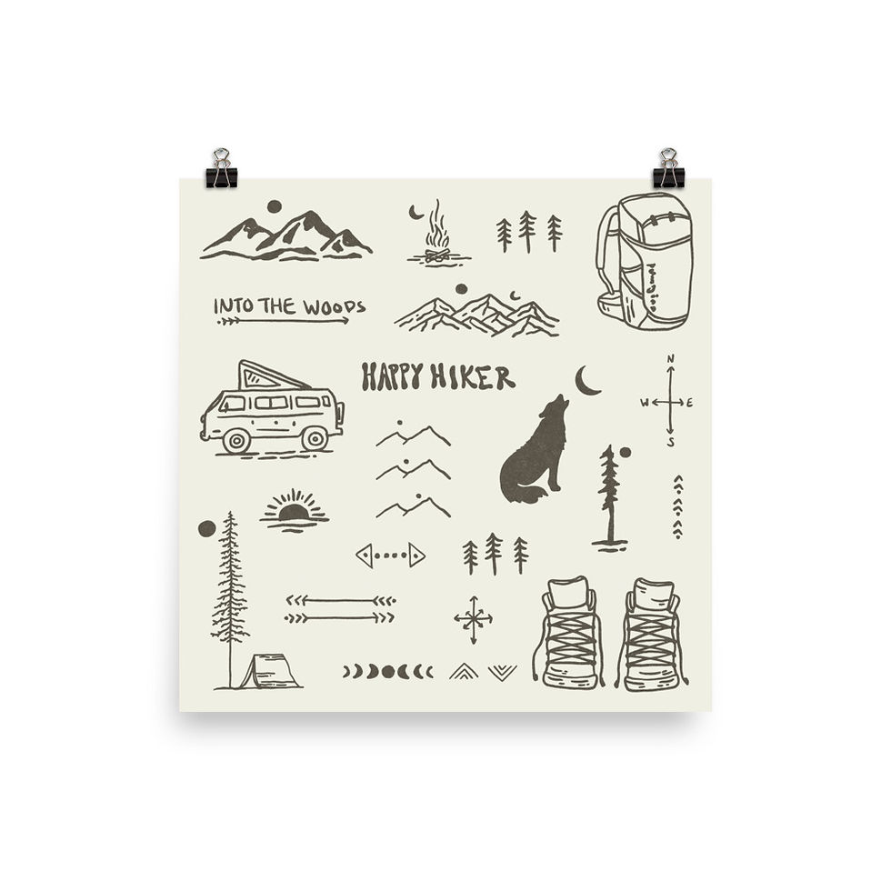 Thumbnail: Hiking Doodle Kit Print
