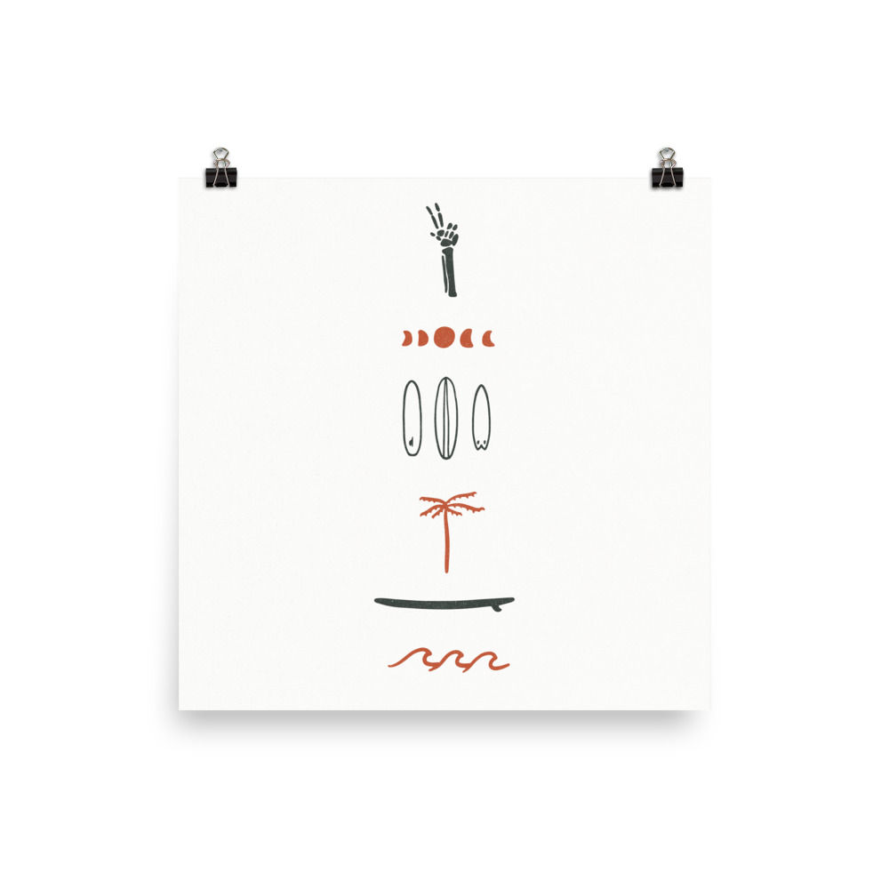 Ocean, Surf Designs Print