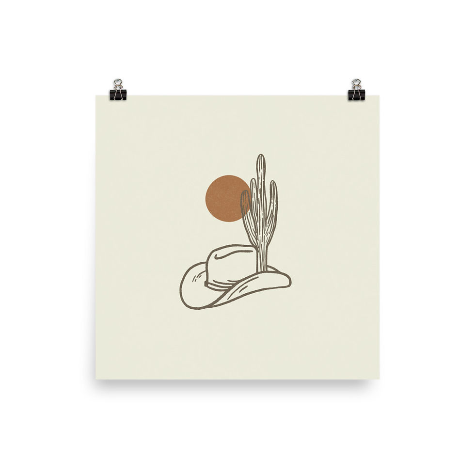 Desert Cowboy Hat Print