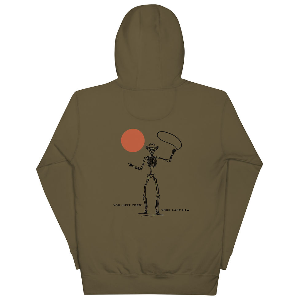 Thumbnail: Cowboy Skeleton, You Just Yeed Your Last Haw - Unisex Hoodie