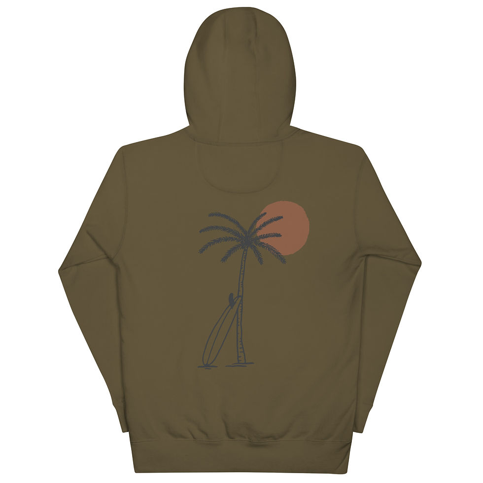 Thumbnail: Single Fin Palm Tree - Unisex Hoodie