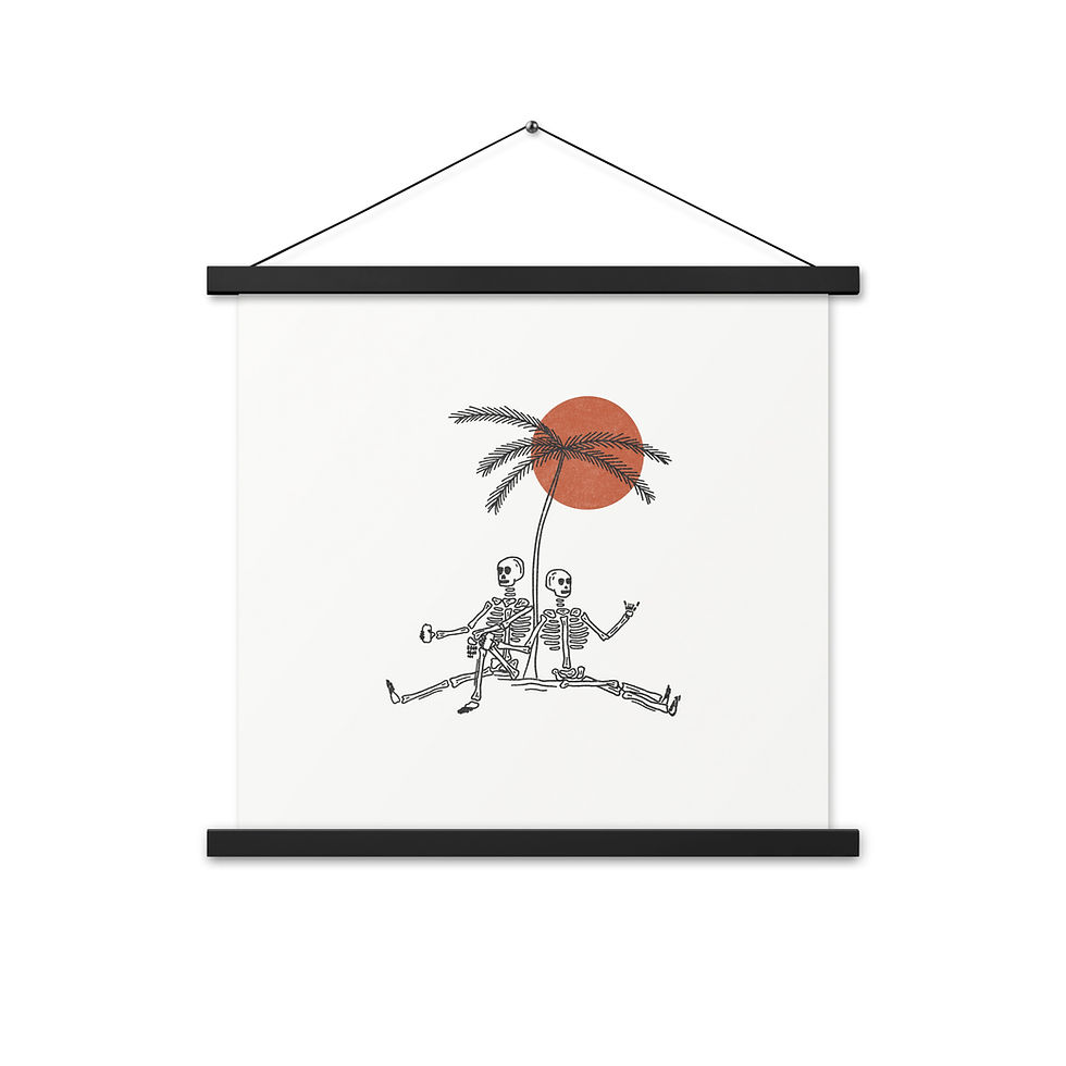 Thumbnail: Palm Tree Skeletons, Hanging Print